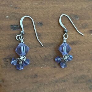 Handmade Purple Bead Earrings